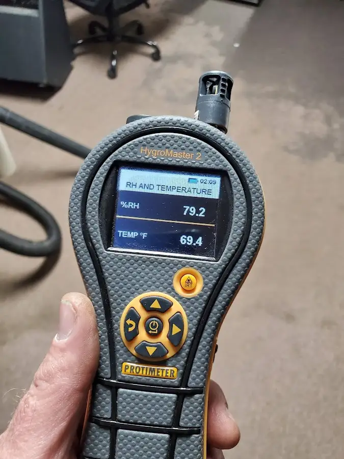 Moisture meter humidity assessment for Fire & Smoke Damage Restoration in Center Line